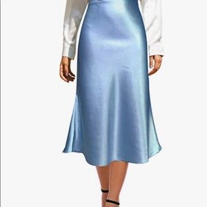 Satin midi skirt